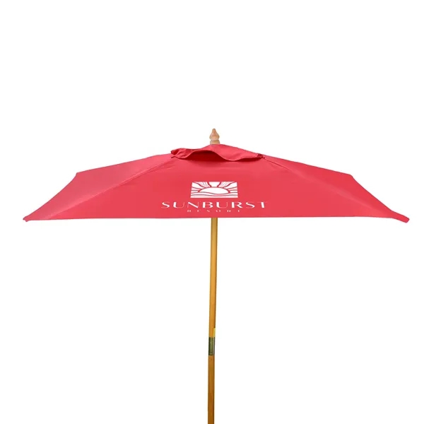 With a bold square canopy, this durable wood umbrella blends eco-friendly... from ASI 87188 Showdown Displays