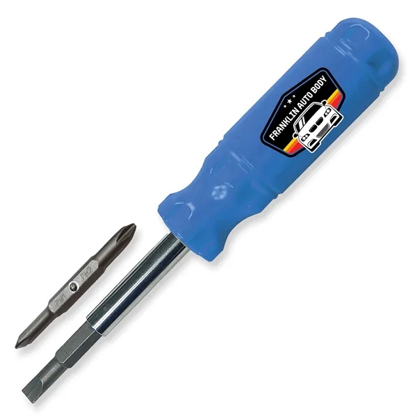 7.25"W x 1.25" Diameter screwdriver multi-tool with flat blades, Phillips heads... from ASI 54040 Fey Promo / Mi Line by Fey