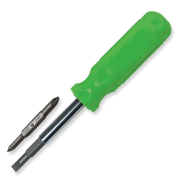 7.25"W x 1.25" Diameter screwdriver multi-tool with flat blades, Phillips heads... from ASI 54040 Fey Promo / Mi Line by Fey