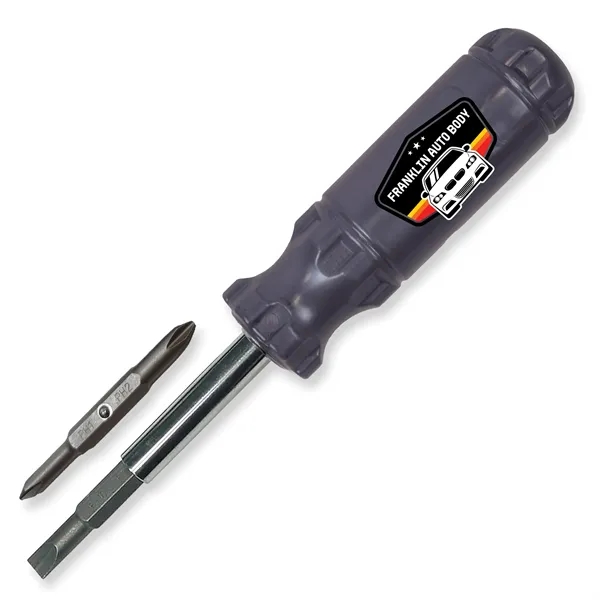 7.25"W x 1.25" Diameter screwdriver multi-tool with flat blades, Phillips heads... from ASI 54040 Fey Promo / Mi Line by Fey