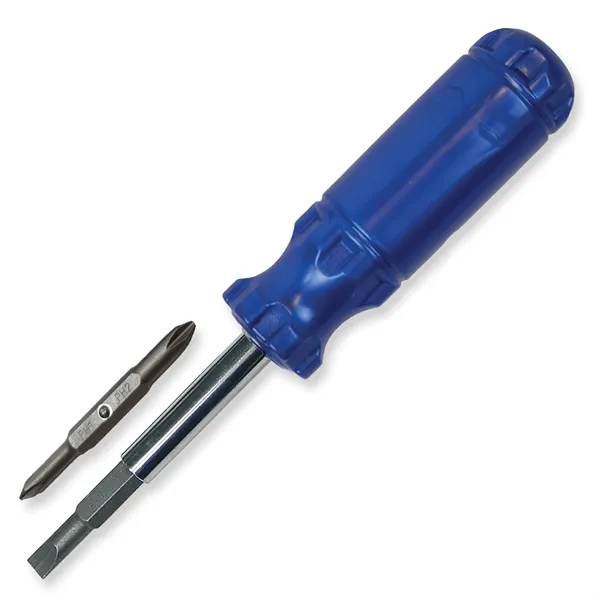 7.25"W x 1.25" Diameter screwdriver multi-tool with flat blades, Phillips heads... from ASI 54040 Fey Promo / Mi Line by Fey