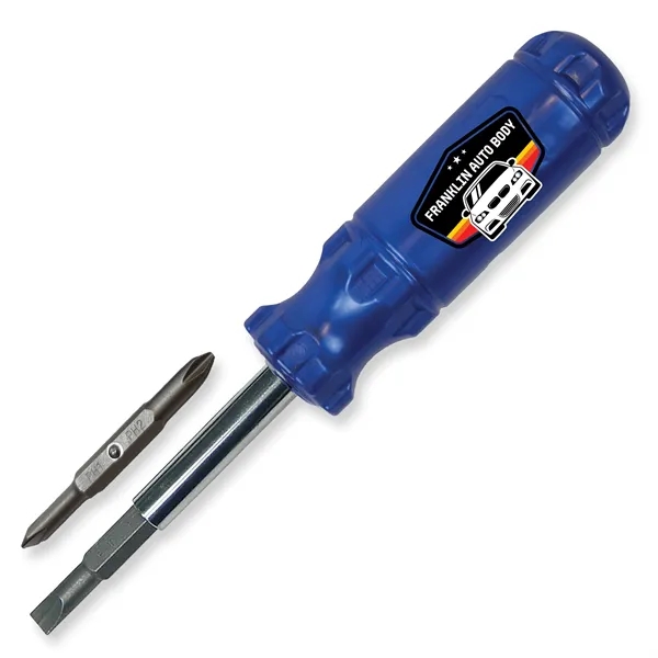 7.25"W x 1.25" Diameter screwdriver multi-tool with flat blades, Phillips heads... from ASI 54040 Fey Promo / Mi Line by Fey