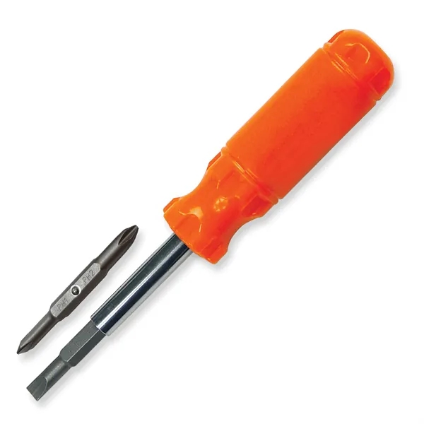 7.25"W x 1.25" Diameter screwdriver multi-tool with flat blades, Phillips heads... from ASI 54040 Fey Promo / Mi Line by Fey