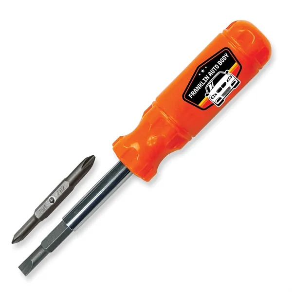 7.25"W x 1.25" Diameter screwdriver multi-tool with flat blades, Phillips heads... from ASI 54040 Fey Promo / Mi Line by Fey