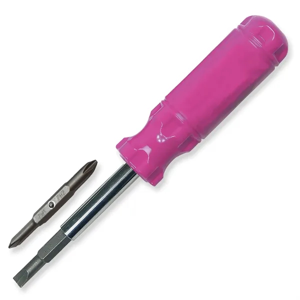 7.25"W x 1.25" Diameter screwdriver multi-tool with flat blades, Phillips heads... from ASI 54040 Fey Promo / Mi Line by Fey