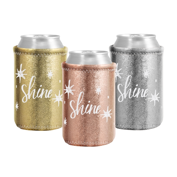 Metallic neoprene can insulator with sewn-in bottom, customizable color stitching and... from ASI 74710 Numo / NUMO
