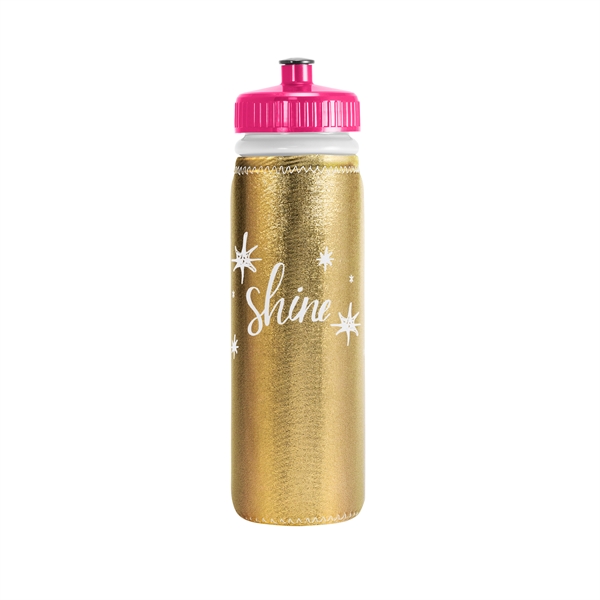 Metallic LDPE sports bottle with 22-oz. capacity, sewn-in bottom, colored stitching... from ASI 74710 Numo / NUMO
