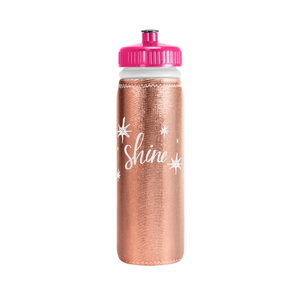 Metallic LDPE sports bottle with 22-oz. capacity, sewn-in bottom, colored stitching... from ASI 74710 Numo / NUMO