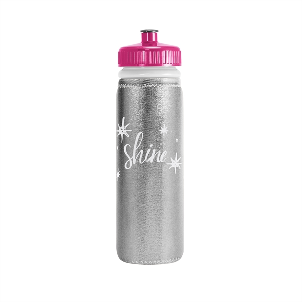 Metallic LDPE sports bottle with 22-oz. capacity, sewn-in bottom, colored stitching... from ASI 74710 Numo / NUMO