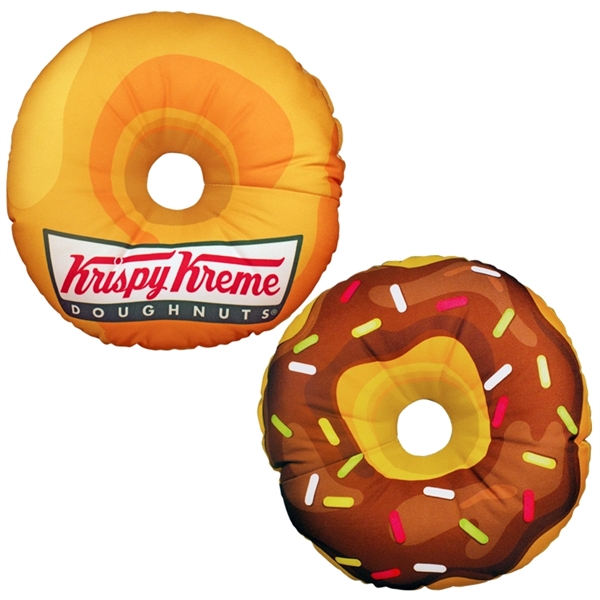 Deliciously Colorful Donut Shaped Sublimated Pillow. Put the d"O"nut back in... from ASI 67557 LimeLight Ent / Limelight USA
