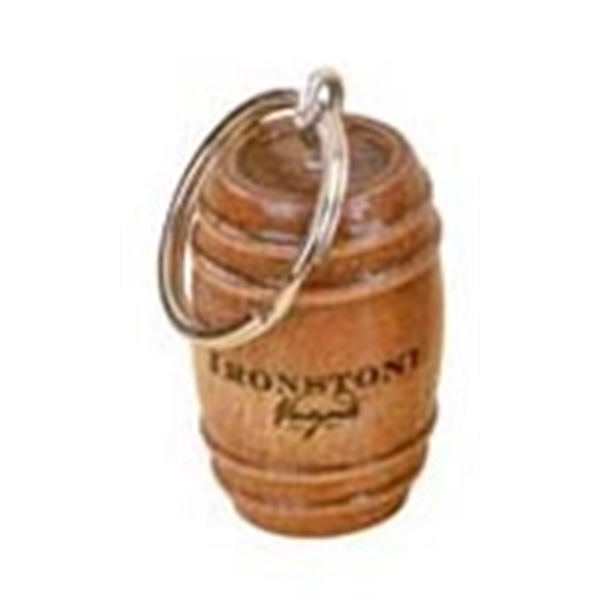 The 2" wooden barrel keychain is made from eco-friendly and sustainable... from ASI 92531 Unique Custom Products / UCP