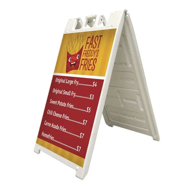 A-frame kit with frame, signboard, carry handle and full color graphics.... from ASI 87188 Showdown Displays