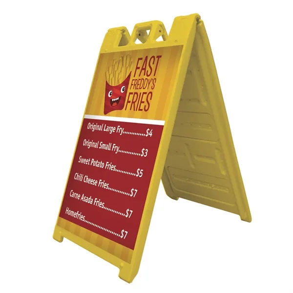 A-frame kit with frame, signboard, carry handle and full color graphics.... from ASI 87188 Showdown Displays