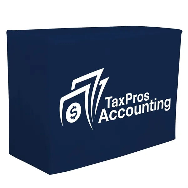 4' fitted table throw made of polyester poplin with 4 sided... from ASI 87188 Showdown Displays