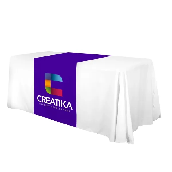 28" laser cut table runner made of polyester poplin with customization.... from ASI 87188 Showdown Displays