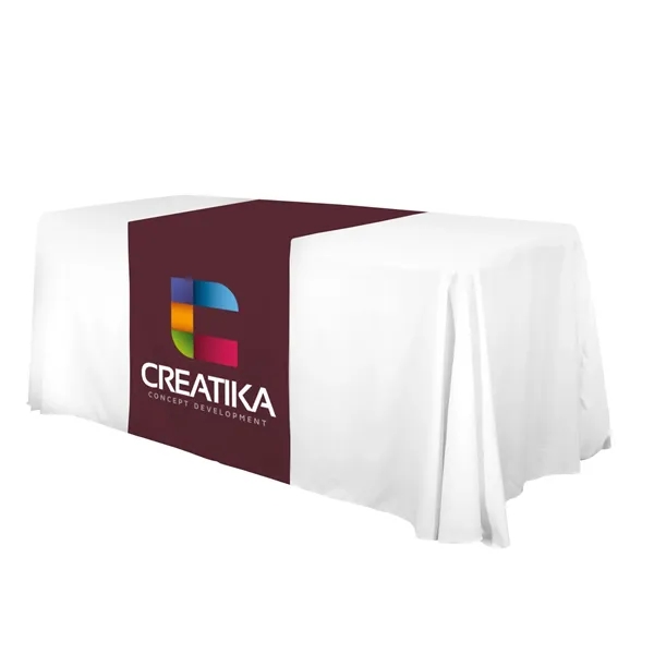 28" laser cut table runner made of polyester poplin with customization.... from ASI 87188 Showdown Displays