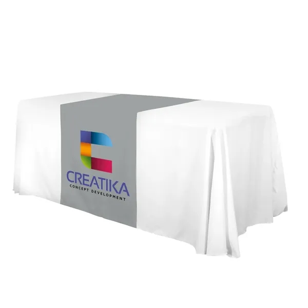 28" laser cut table runner made of polyester poplin with customization.... from ASI 87188 Showdown Displays