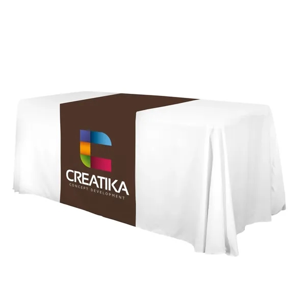 28" laser cut table runner made of polyester poplin with customization.... from ASI 87188 Showdown Displays