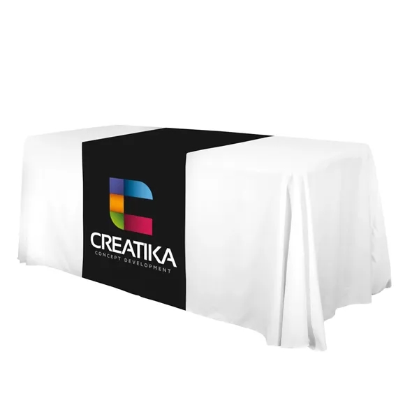 28" laser cut table runner made of polyester poplin with customization.... from ASI 87188 Showdown Displays