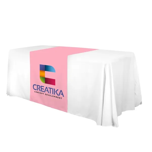 28" laser cut table runner made of polyester poplin with customization.... from ASI 87188 Showdown Displays
