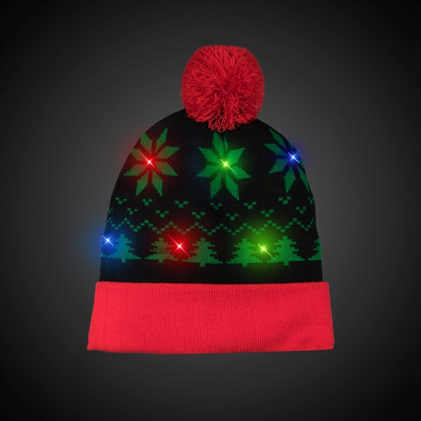 LED light-up, holiday-themed knit hat.... from ASI 42016 Brighter Promotions Inc