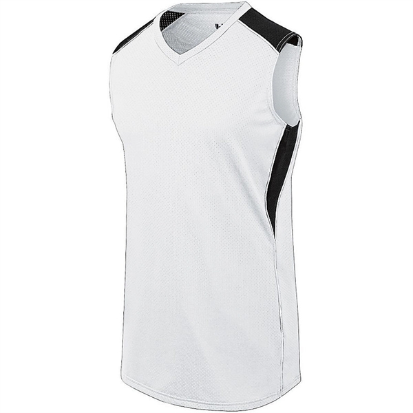 Girls sleeveless softball jersey with v-neck collar, 100% polyester wicking fabric.... from ASI 37461 Augusta Sportswear