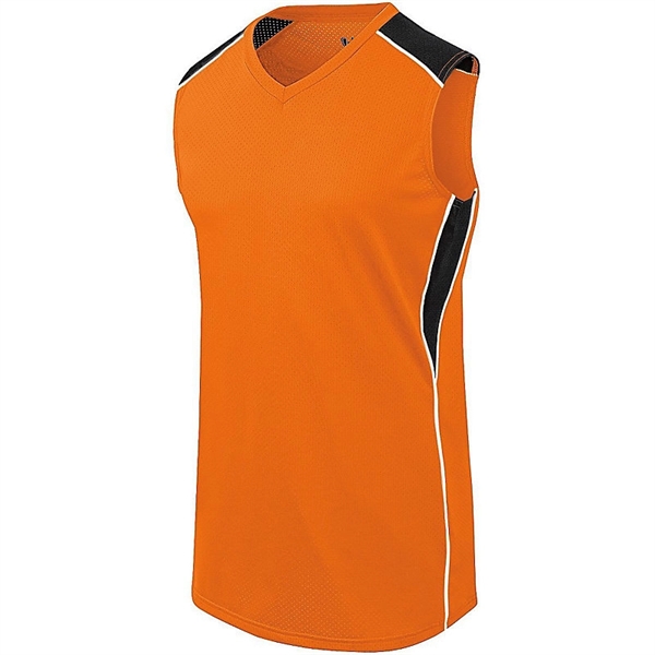Girls sleeveless softball jersey with v-neck collar, 100% polyester wicking fabric.... from ASI 37461 Augusta Sportswear