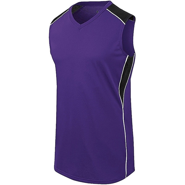 Girls sleeveless softball jersey with v-neck collar, 100% polyester wicking fabric.... from ASI 37461 Augusta Sportswear