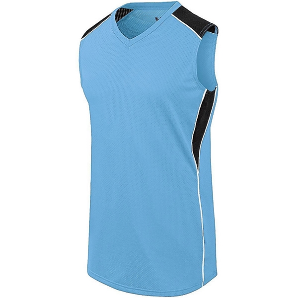 Girls sleeveless softball jersey with v-neck collar, 100% polyester wicking fabric.... from ASI 37461 Augusta Sportswear