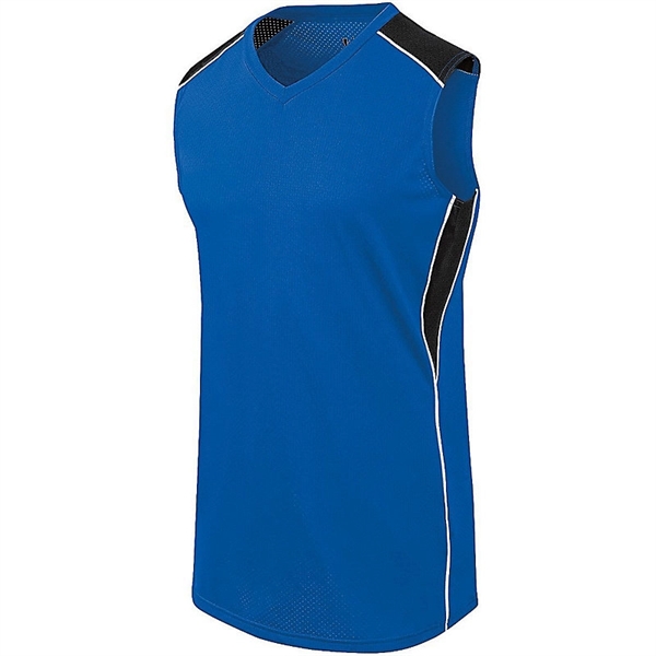 Girls sleeveless softball jersey with v-neck collar, 100% polyester wicking fabric.... from ASI 37461 Augusta Sportswear