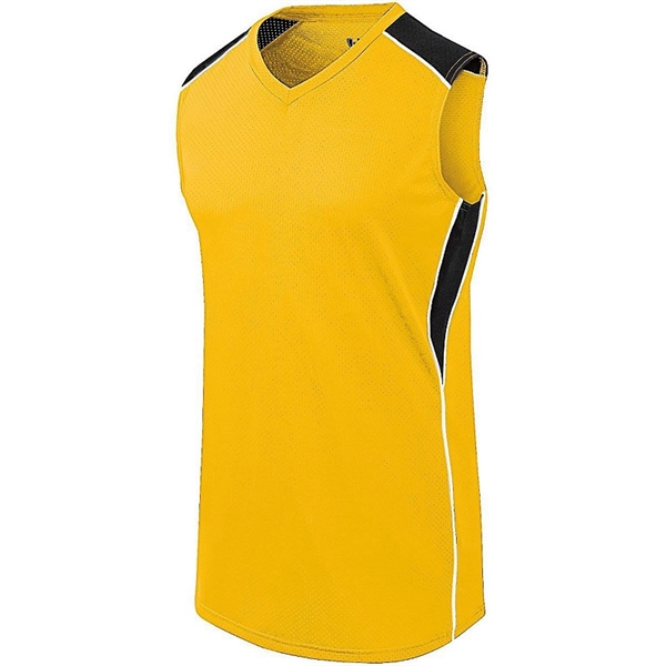 Girls sleeveless softball jersey with v-neck collar, 100% polyester wicking fabric.... from ASI 37461 Augusta Sportswear