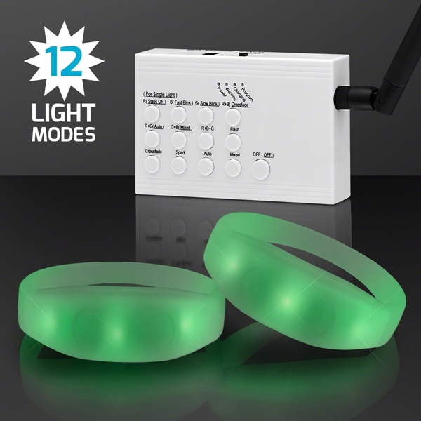 Remote Activated LED Bracelets, 12 Light Modes, 1,000 Feet Range, Rechargeable... from ASI 34194 ALightPromos / Alight Promotional Products