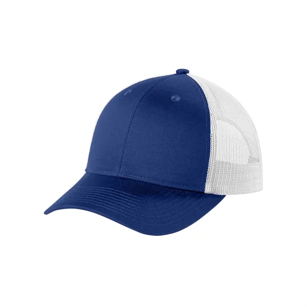 Structured low-profile trucker cap with breathable mesh, snapback fit, and solid... from ASI 72657 Active Life Promo / Active Life