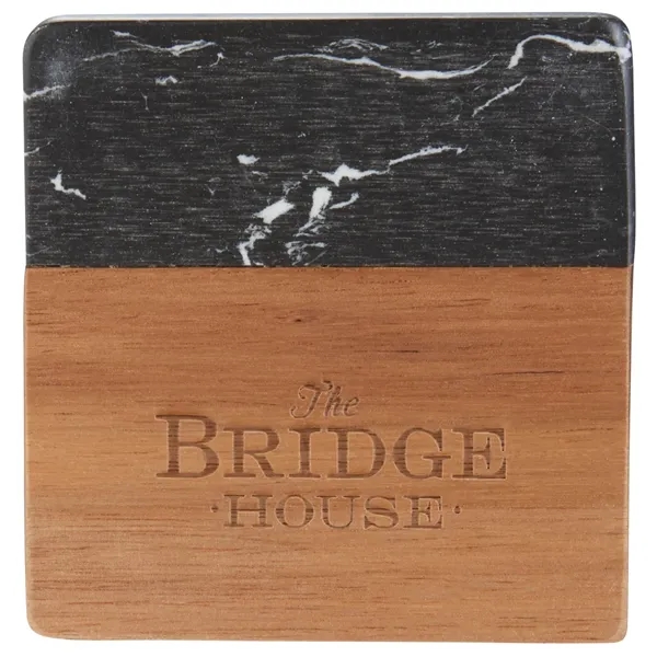 Set of black marble and wooden coasters.... from ASI 66887 PCNA / Leeds