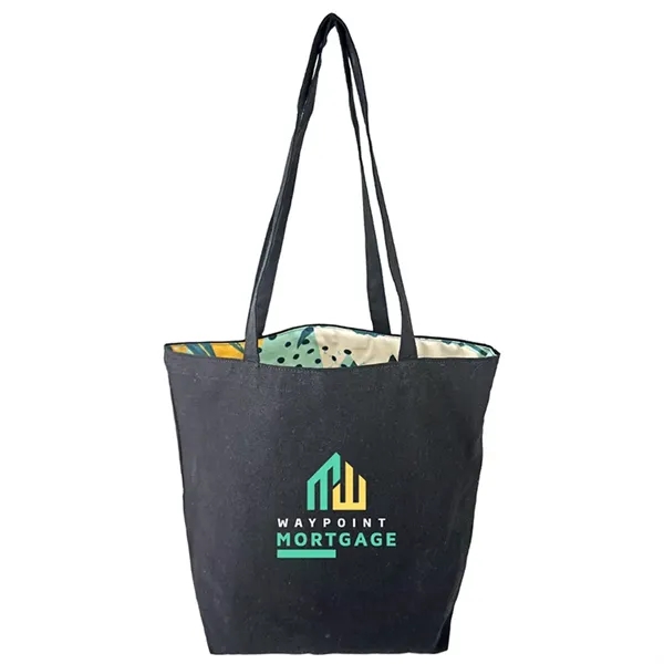 Reversible Black Cotton Tote w/Full Color Sublimated Liner, 15" h x... from ASI 67557 LimeLight Ent / Limelight USA