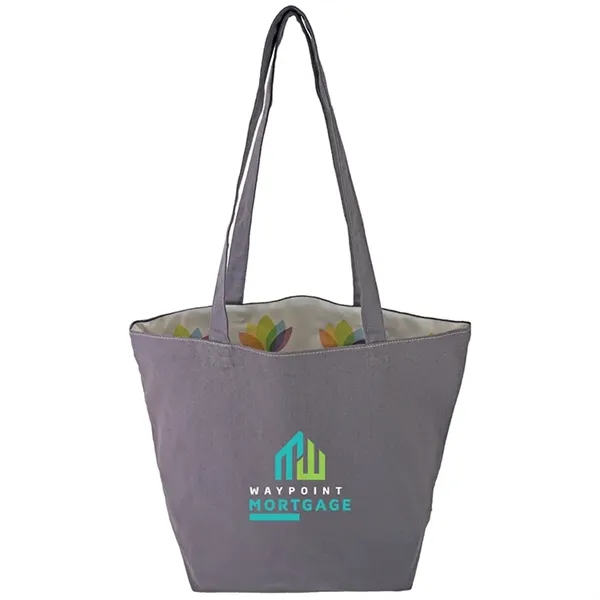 Reversible Black Cotton Tote w/Full Color Sublimated Liner, 15" h x... from ASI 67557 LimeLight Ent / Limelight USA