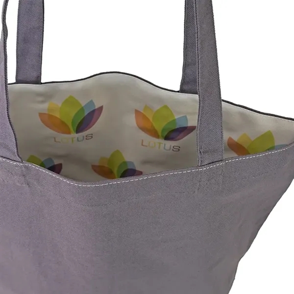 Reversible Black Cotton Tote w/Full Color Sublimated Liner, 15" h x... from ASI 67557 LimeLight Ent / Limelight USA