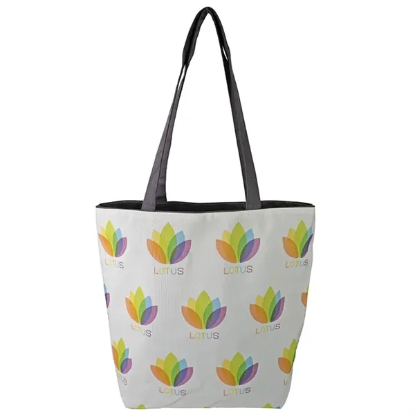 Reversible Black Cotton Tote w/Full Color Sublimated Liner, 15" h x... from ASI 67557 LimeLight Ent / Limelight USA