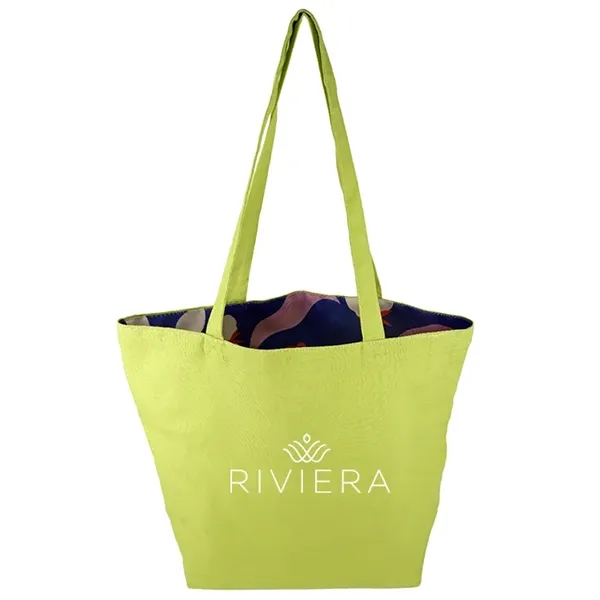 Reversible Black Cotton Tote w/Full Color Sublimated Liner, 15" h x... from ASI 67557 LimeLight Ent / Limelight USA