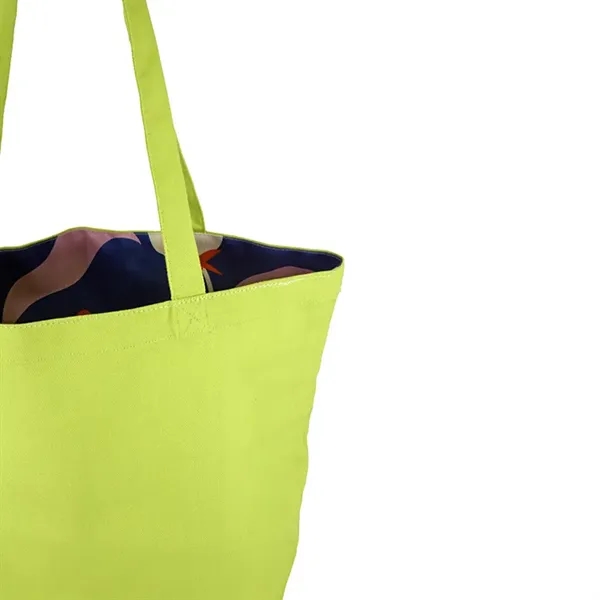 Reversible Black Cotton Tote w/Full Color Sublimated Liner, 15" h x... from ASI 67557 LimeLight Ent / Limelight USA