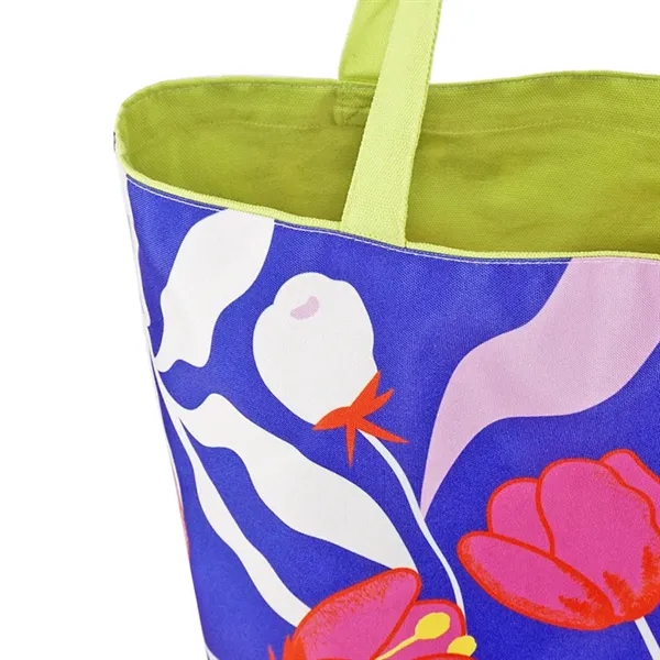 Reversible Black Cotton Tote w/Full Color Sublimated Liner, 15" h x... from ASI 67557 LimeLight Ent / Limelight USA