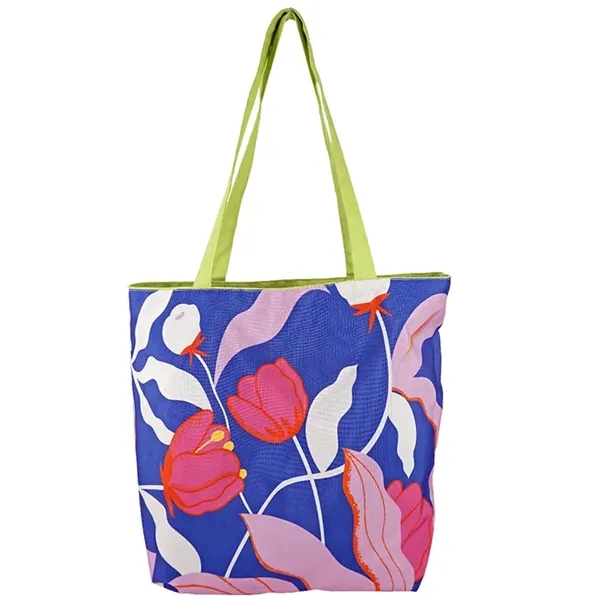 Reversible Black Cotton Tote w/Full Color Sublimated Liner, 15" h x... from ASI 67557 LimeLight Ent / Limelight USA