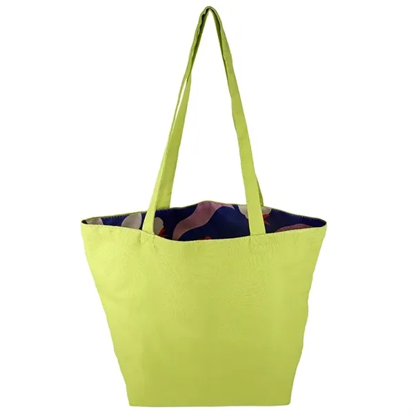 Reversible Black Cotton Tote w/Full Color Sublimated Liner, 15" h x... from ASI 67557 LimeLight Ent / Limelight USA