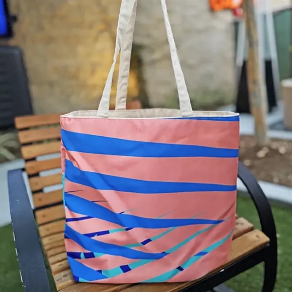 Reversible Black Cotton Tote w/Full Color Sublimated Liner, 15" h x... from ASI 67557 LimeLight Ent / Limelight USA