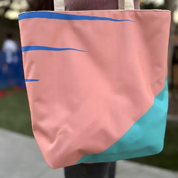 Reversible Black Cotton Tote w/Full Color Sublimated Liner, 15" h x... from ASI 67557 LimeLight Ent / Limelight USA