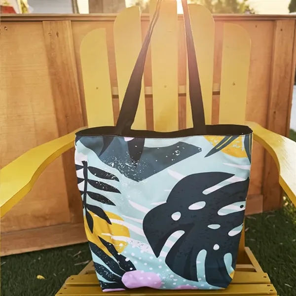 Reversible Black Cotton Tote w/Full Color Sublimated Liner, 15" h x... from ASI 67557 LimeLight Ent / Limelight USA