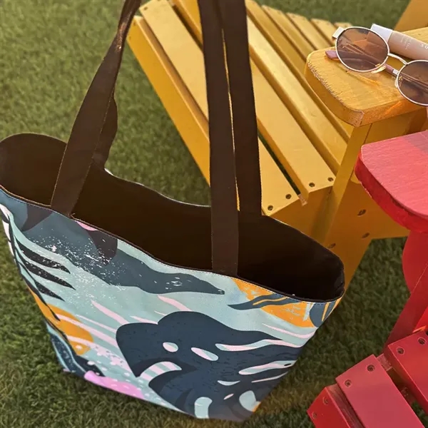 Reversible Black Cotton Tote w/Full Color Sublimated Liner, 15" h x... from ASI 67557 LimeLight Ent / Limelight USA