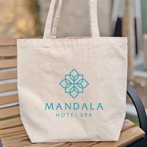 Reversible Black Cotton Tote w/Full Color Sublimated Liner, 15" h x... from ASI 67557 LimeLight Ent / Limelight USA