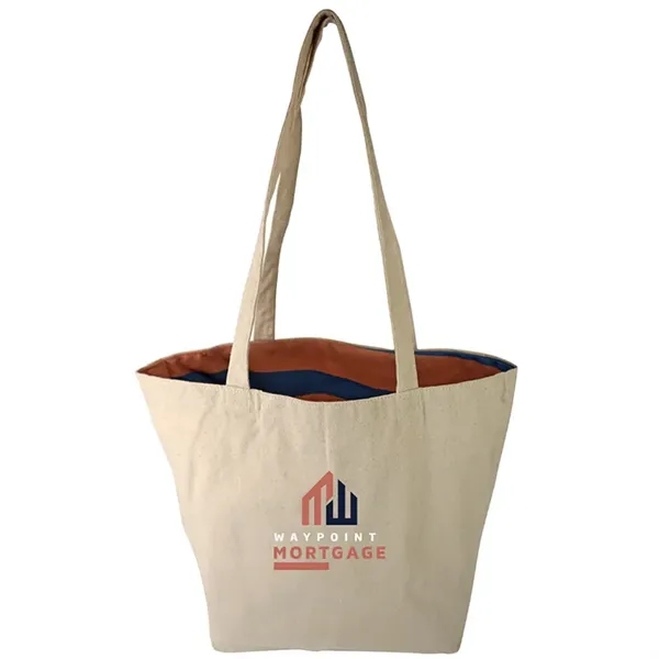 Reversible Black Cotton Tote w/Full Color Sublimated Liner, 15" h x... from ASI 67557 LimeLight Ent / Limelight USA