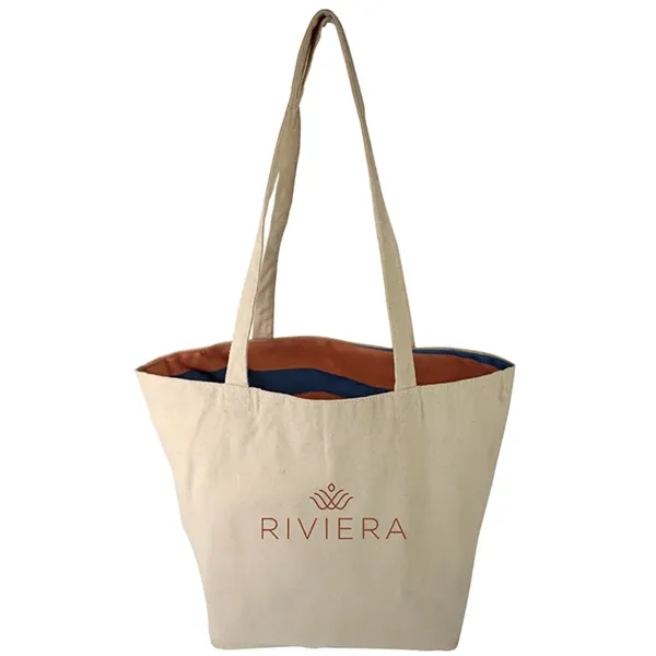 Reversible Black Cotton Tote w/Full Color Sublimated Liner, 15" h x... from ASI 67557 LimeLight Ent / Limelight USA